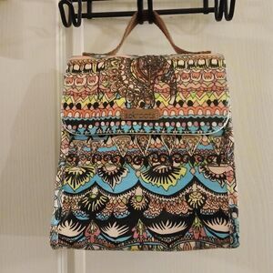 NWOT Sakroots Lunch Bag boho hippie multicolored mosaic pattern peace signs